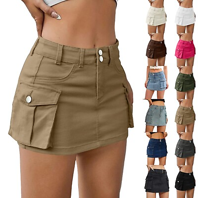 #ad Womens Denim Skirt Mini Pencil Jean Skirts Stretch Casual Bodycon Mini Skirts $6.60