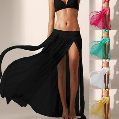 Womens Beach Maxi Skirts Bikini Cover Up Swimwear Sarong Bathing Sundress Set $18.99