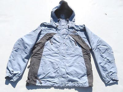 Womens NORTH FACE Blue Hyvent Vented Hooded Rain Snow Skirt Lined Jacket Small $50.00