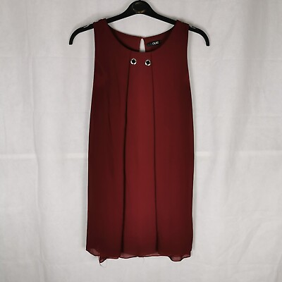 #ad Ladies Dress Size L 14 QUIZ Red Chiffon Overlay Smart Party Evening Wedding GBP 19.99