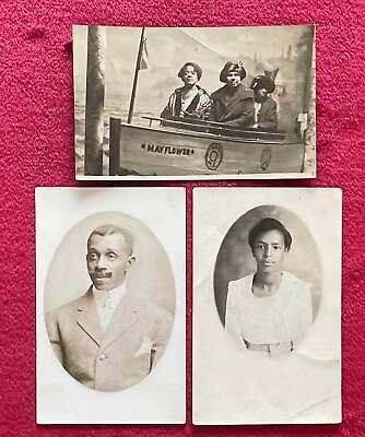 #ad AFRICAN AMER WOMEN IN quot;MAYFLOWERquot; BOAT DISTINGUISED MAN LADY IN PRETTY DRESS $95.00