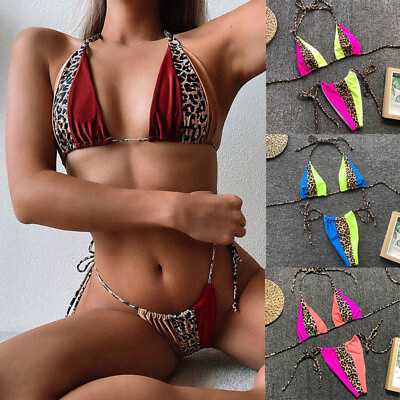 #ad Womens Sexy Triangle Push Up Bikini Set Brazilian Bandage Swimwear Bathing Suits $17.99
