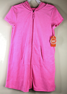 #ad #ad Wonder Nation Girls Hooded Swimsuit Cover Up Pink Size Large 10 12 $14.99