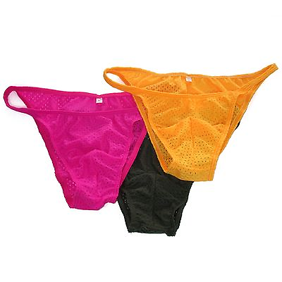 #ad K3775 K377 Mens String Bikini String Narrow waist Eyelet swimsuit sport fabric $9.99