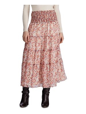 RALPH LAUREN Womens Red Floral Maxi Peasant Skirt Size: 12 $18.99