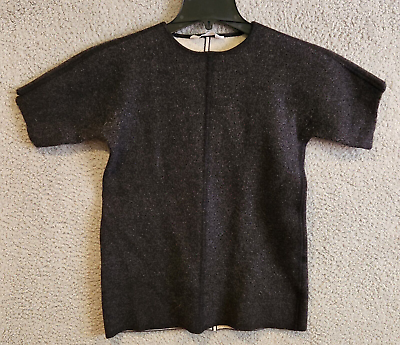 EVERLANE Womens Gray XS Wool Sweater Tee Short Sleeve T Shirt Charcoal $17.60
