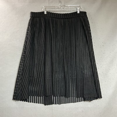 #ad #ad Torrid Skirt Women Plus 1X 20 Black Crochet Lined Flowy Midi Modest Boho Coastal $34.97
