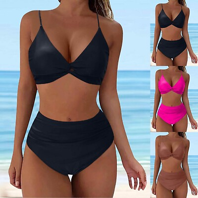 #ad Bikini Swimsuits For Women Tummy Control Two Piece Sexy Tankini Swimming Sailing $16.20