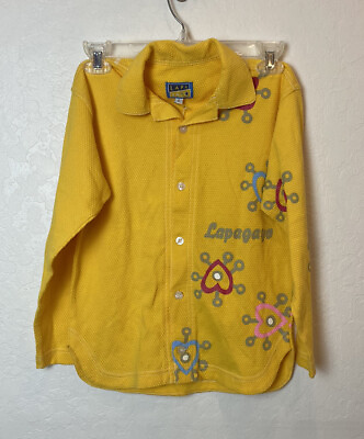 Quirky Lapagayo waffle knit button down top yellow girls size 12? $12.00
