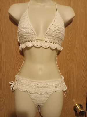 #ad Hand Crochet Bikini Set Size Small $15.00