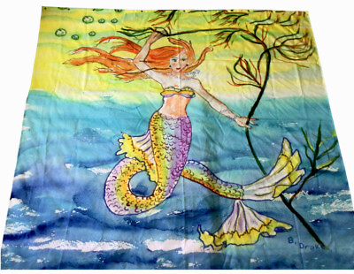 B. DRAKE Gorgeous Mermaid Shower Curtain 74 Wide 68 Long Boutique $22.95