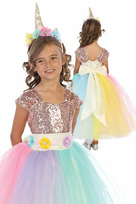 #ad Unicorn dress costume for girls with Unicorn Headband Brand NEW $114.99