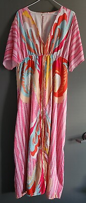 #ad #ad Womens Long Swing Dress Summer Floral Size M $14.50