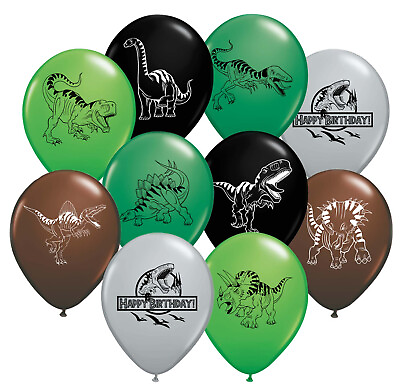 35 Dinosaur World Jurassic Style Camo Colors Latex Birthday Party Balloons $10.99