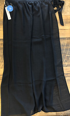 Cupshe Beach Cover Up Sarongs Wrap Skirt Black Tie Side M NWT $10.99