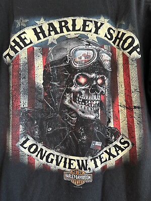 #ad HARLEY DAVIDSON Forever Shirt Black Longview Texas Medium 2013 The Harley Shop $18.00