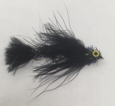 #ad Articulated Marabou Poodle Black Articulated Streamer $12.99