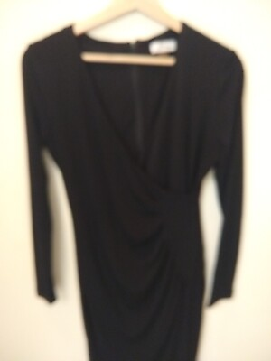 #ad Calvin Klein Cocktail Dress Black Long Sleeve Size M $22.99