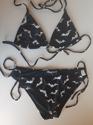 #ad SOURPUSS Bikini Women#x27;s Size S Small Bats Batman Super Fun Design Like New AU $28.00