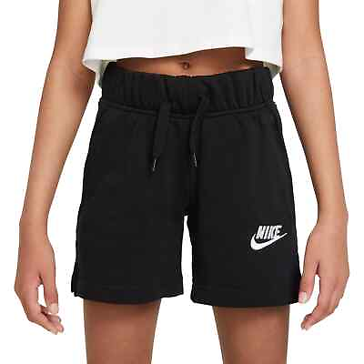 Nike Sportswear Club French Terry Girls Shorts DA1405 010 Black Size M $15.99