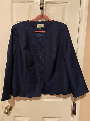 Womans LeSuit Bright Blue Multi Skirt Suit Size 16W $75.00