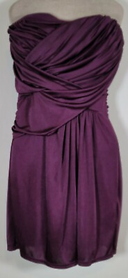 #ad Express Size Medium Purple Strapless Ruched Cocktail Dress Prom Evening. $28.81