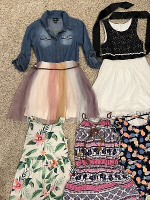 #ad Girls Dresses Lot Of 8 Midi And A Romper Size 10 12 Years $60.00
