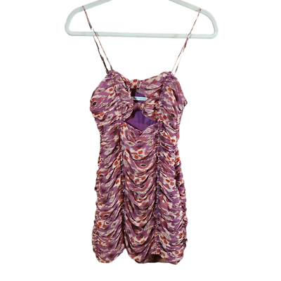 #ad Zara Sleeveless Printed Cutout Mini Dress with Draping Cocktail Party Women#x27;s XS $24.99