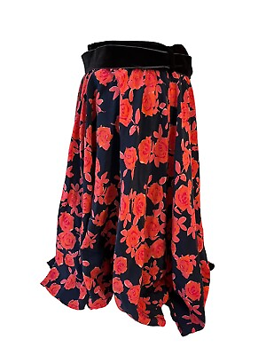 #ad Tory Burch Womens Skirt Size 4 Tea Rose Floral Print Velvet Waistband $498 $120.00