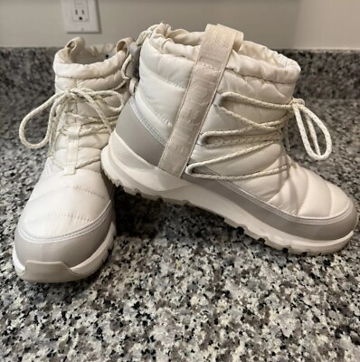 #ad The North Face Women’s Thermoball Lace Up White Lined Ankle Boots Size 10 $39.99