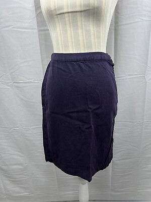 #ad Eileen Fisher Women’s Skirt Tencel Button Purple Elastic Waist Petite Academia $26.99