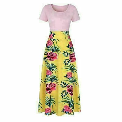 Beach Summer Dress Sundress Women#x27;s Evening Boho Short Sleeve Party Casual Long $27.01