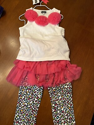 #ad Girls Leopard Skirt 2pc. Set Size 4T NWT $12.99