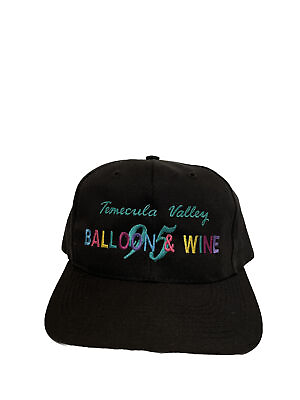 #ad Vintage Temecula Valley Balloon amp; Wine Black SnapBack Hat Embroidered $19.99