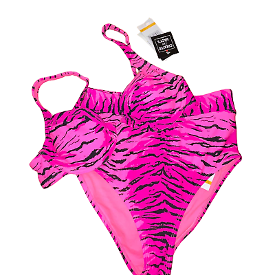 #ad CALIFORNIA WAVES Juniors#x27; Topaz Tiger Underwire Bralette Bikini small $30.40