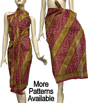 #ad 100% Cotton Ethnic Indian Print Beach Scarf Sarong Bikini Cover Up Wrap Swimwear $15.99