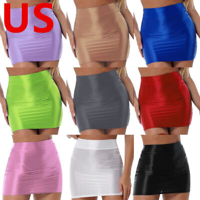 US Women Mini Skirt Shiny Leather Bodycon Pencil Short High Waist Tight Clubwear $8.45