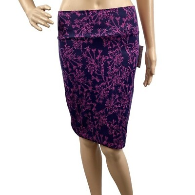 #ad LuLaRoe Cassie Skirt Size XS Purple Floral Stretch $11.99