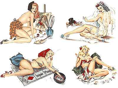 Glamour Pin Up Girls Ladies Select A Size Waterslide Ceramic Decals Bx $6.05