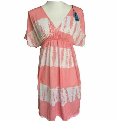 #ad B Split Bathing Suit Cover Up Dress Stripe Tie Dye Beach Travel NEW Size S $16.99