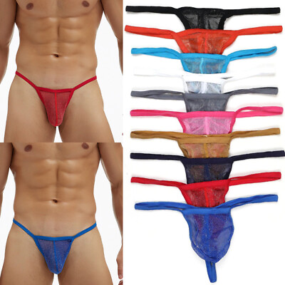 Mens Mesh See through Pouch G string Briefs Underwear T back Thong V string # $2.72