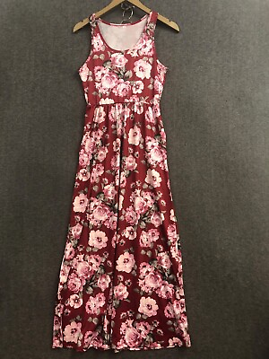 #ad Unbranded Women#x27;s Sleeveless Flower Print Maxi Long Dress Summer Size S NWOT $22.89
