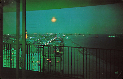 Long Beach CA California Night View of the Strand Moonlight Vintage Postcard $11.98