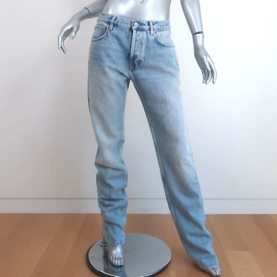 The Attico Boyfriend Jeans Light Blue Denim Size 40 $195.00