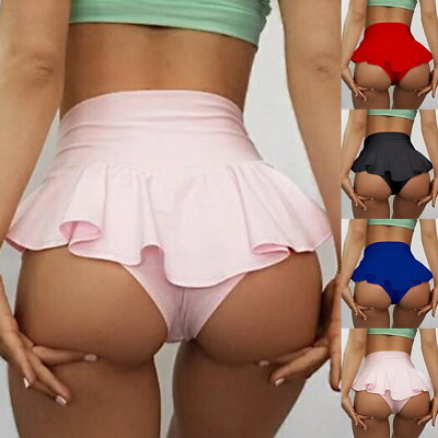 #ad Ladies Womens Sexy Micro Mini Skirt Short High Waist Strechy Sheer Dance Skirts $12.73