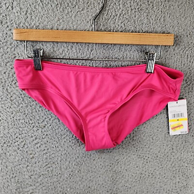 #ad Vince Camuto Swim Riviera Shirred Cheeky Bikini Bottoms Women#x27;s M Dragonfruit $11.40