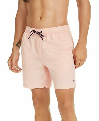 #ad Tommy Hilfiger Men#x27;s 7quot; Inseam Solid Swim Trunks in Blossom Size Large $26.94