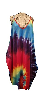 #ad #ad Women#x27;s Summer Loose Maxi Dresses Plus Size Sleeveless Beach Cover XL Tie dye $9.90