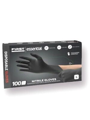 #ad First Glove Black Nitrile Light Industrial Disposable Gloves 3 Mil Latex Free $9.99