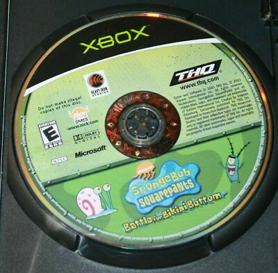 #ad SPONGEBOB BATTLE FOR BIKINI BOTTOM XBOX 2003 NTSC GAME DISC ONLY TESTED $15.80
